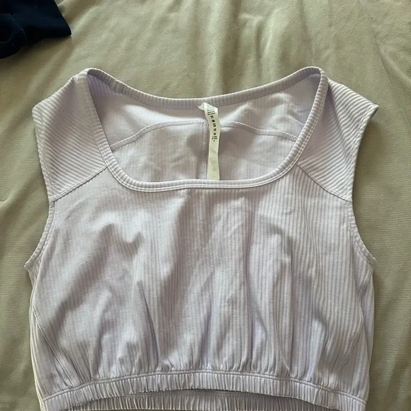 Lavender Ribbed Crop Top - Picture 1 of 3